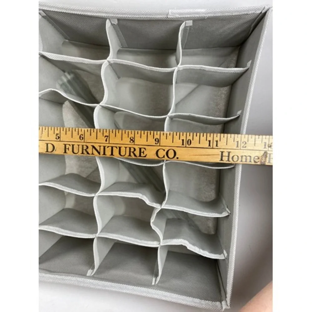 Drawer/Closet Underwear Sock Organizer Drawer Divider 4 Set,‎ Gray 4 pc (10e3)
